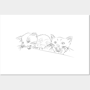 Cat line art Posters and Art